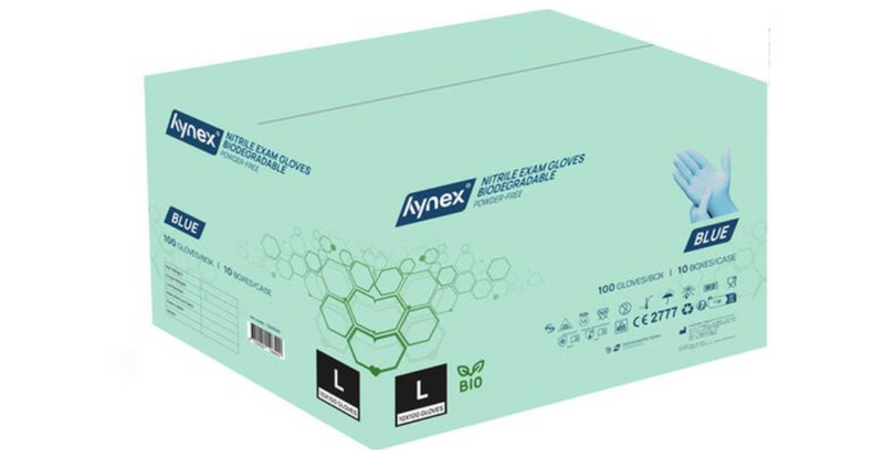 hynex nitril handschoen blauw bio 10x100st