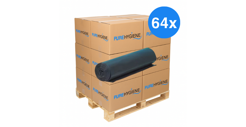 Pallet HDPE Vuilniszakken 130 liter Zwart T30