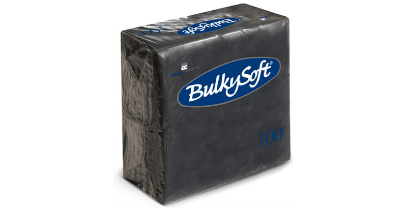 bulkysoft zwarte servetten 24x24cm 32204
