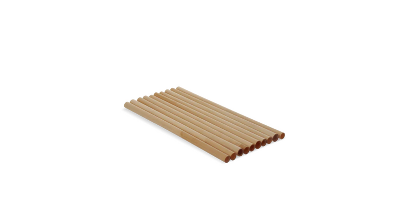 rietje papier bamboe 200x 6 mm